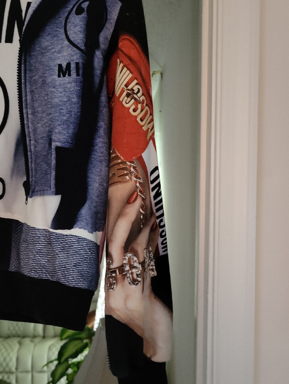 Moschino Black, White & Blue Graphic Crewneck Sweatshirt - Picture 2 of 11